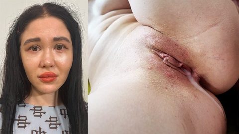 curvy cute brunette teen deep drilled into all her holes until huge creampie on the sofa